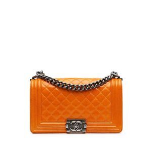Chanel Old Medium Quilted Patent Boy Flap